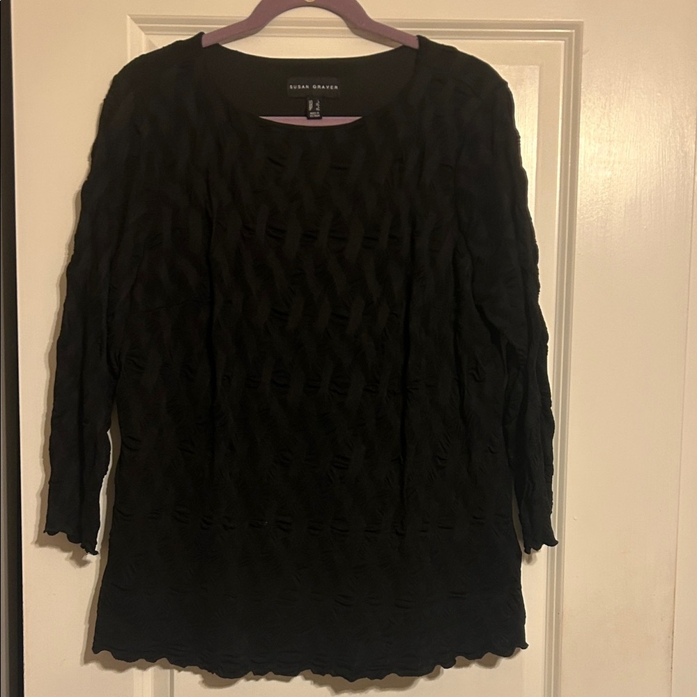 Susan Graver Elegant Black Top